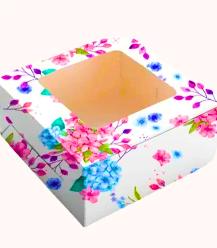 Printed Cake Box with Window